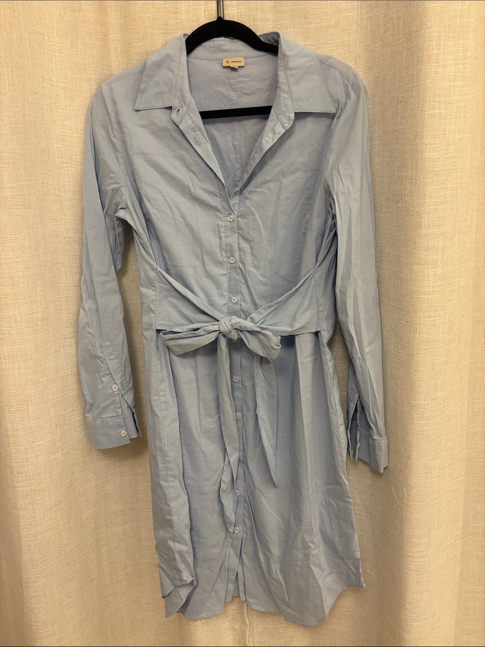 Daniel Cremieux Light Blue Button-Front Tie-Waist Shirt Dress